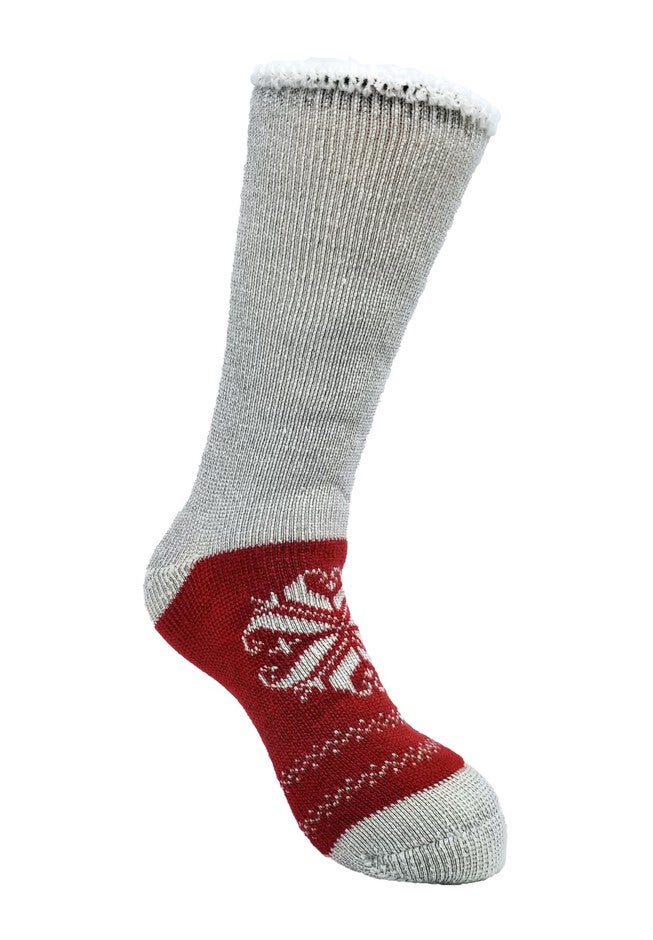 Heart Snowflake Thermal Socks, RED, hi-res image number null