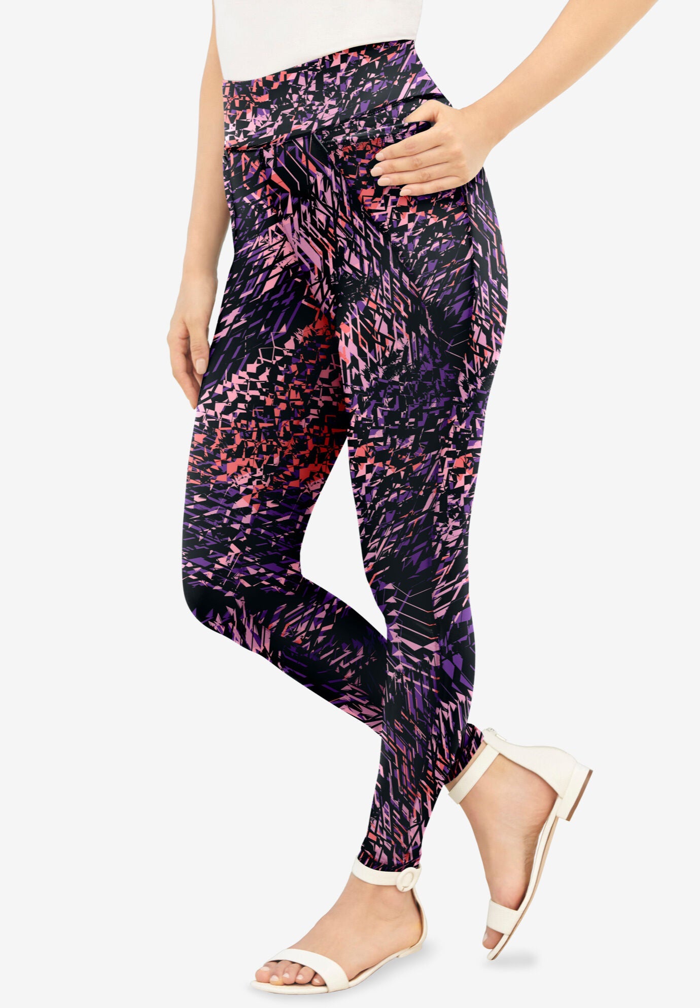 Side-Pocket Performance Legging, BLACK WAVE TEXTURE, hi-res image number 0