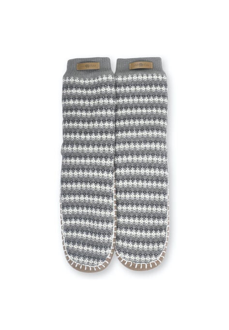 Cuffed Pattern Slipper Sock, , alternate image number null