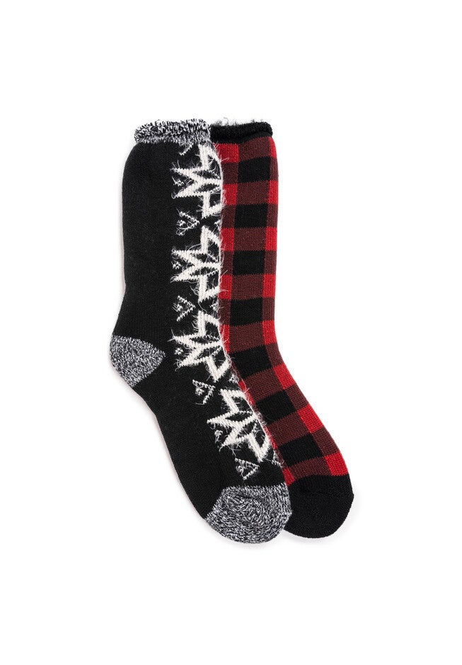 Heat Retainer 2-Pair Socks, BLACK RED, hi-res image number null