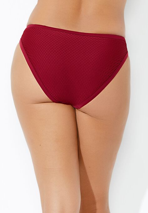 Knit Mesh Overlay Bikini Bottom, , alternate image number null