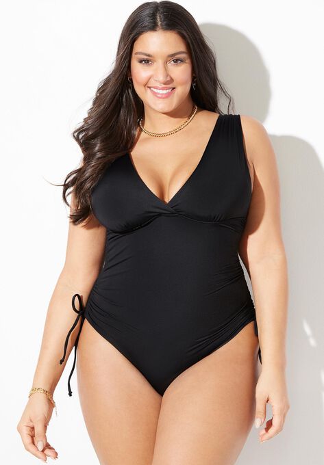 Adjustable V-Neck One Piece, , alternate image number null