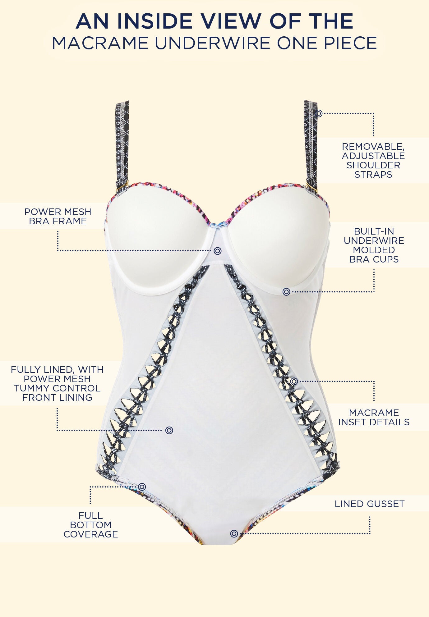 Macrame Underwire One Piece Swimsuit, , alternate image number 4