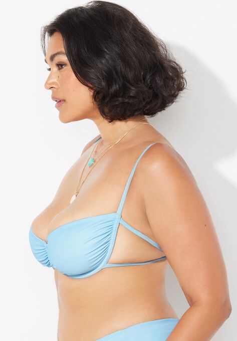 The Zoe Shirred Underwire Bikini Top, , alternate image number null