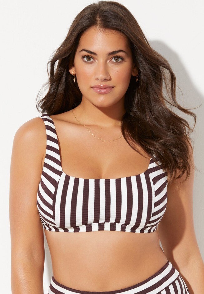 Maestro Ribbed Square Neck Bikini Top, , alternate image number 2