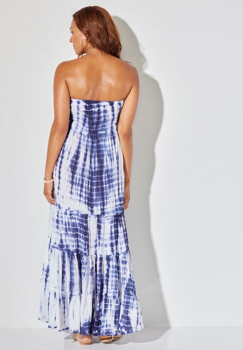 Strapless Smocked Maxi Dress Cover Up, , on-hover image number null