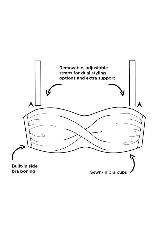 Valentine Ruched Bandeau Bikini Set with Skirt, , alternate image number null