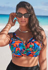 Crochet Bra Sized Underwire Bikini Top, BRIGHT TROPICS, hi-res image number null