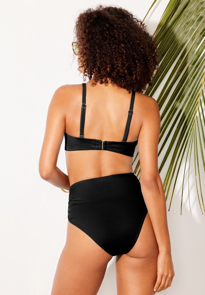Essentials Bandeau Shirred Brief Bikini Set, , alternate image number null