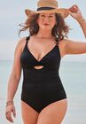 Sweetheart Keyhole Underwire One Piece Swimsuit, BLACK, hi-res image number null