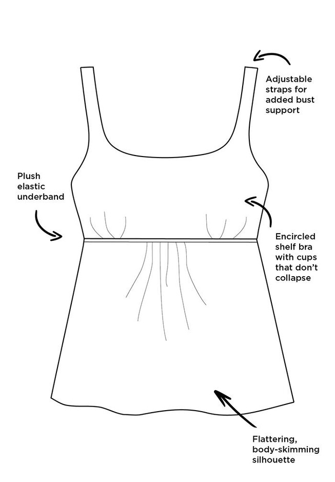 Flared Tankini Set with Skirt, , alternate image number null