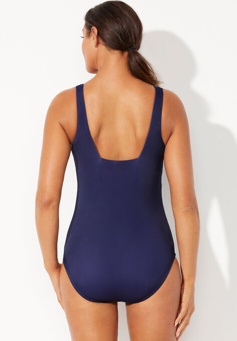 Chlorine Resistant Square Neck One Piece Swimsuit, , on-hover image number null
