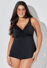 Bra Sized Crochet Underwire Tankini Top, BLACK, hi-res image number null
