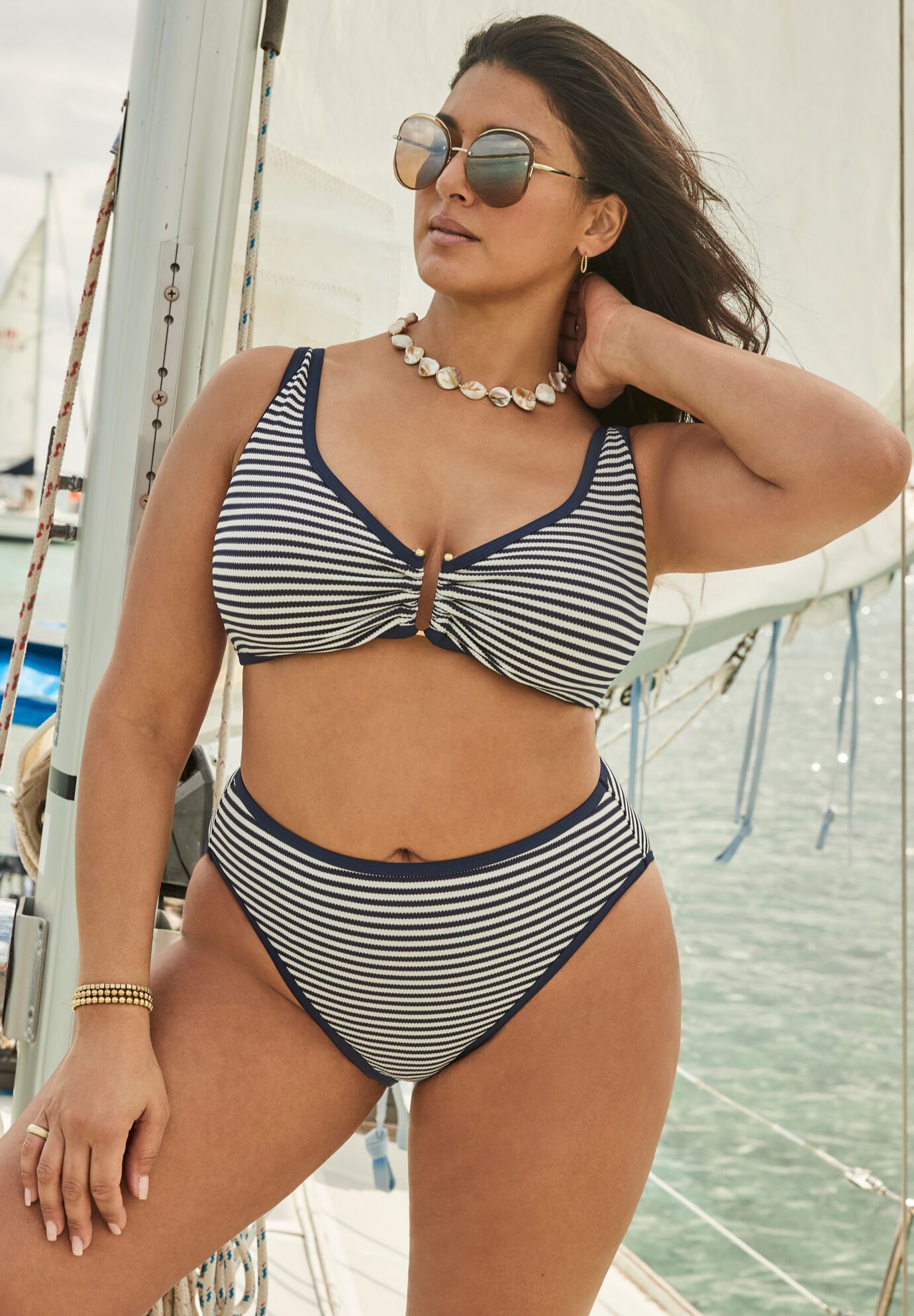 Metallic Lurex U-Wire Bikini Set, , hi-res image number 0