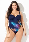 Adjustable Underwire One Piece Swimsuit, COLORFUL LEAF, hi-res image number null