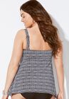 V-Neck Trim Flowy Tankini Top, , on-hover image number null