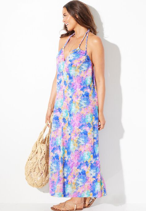 Braided Strap Gauze Maxi Dress, , alternate image number null