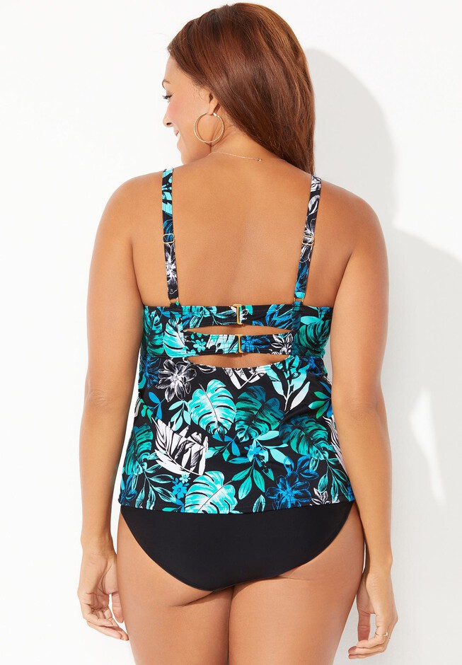 Faux Flyaway Underwire Tankini Set, , on-hover image number null