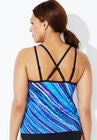 Chlorine Resistant Double Strap Crossback Tankini Top, , on-hover image number null