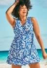 Side Tie Dress, BLUE WHITE FLORAL, hi-res image number null