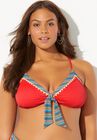Mentor Tie Front Ribbed Bikini Top, , alternate image number null