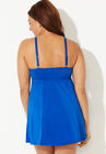 Ruched Tie Front Swimdress, , on-hover image number null