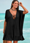 Vienna Ruffle Cover Up Tunic, BLACK, hi-res image number null