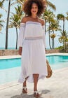 Elle Off the Shoulder Dress Cover Up, WHITE, hi-res image number null