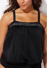 Laser Cut Blouson Tankini Top, , alternate image number null