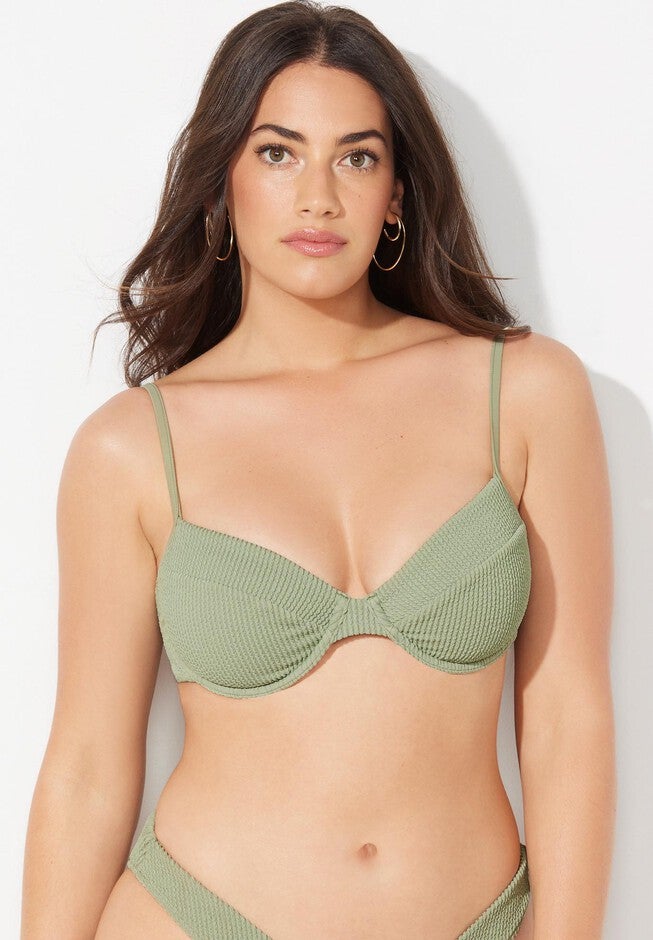 The Julia Crinkle Underwire Bikini Top, , alternate image number 2