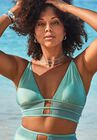 Cup Sized Longline Mesh Bikini Top, CYAN, hi-res image number null