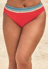 Mentor Ribbed High Waist Bikini Bottom, RED MULTI AZTEC, hi-res image number null