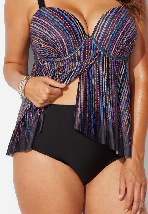 Flyaway Underwire Tankini Top, , alternate image number null