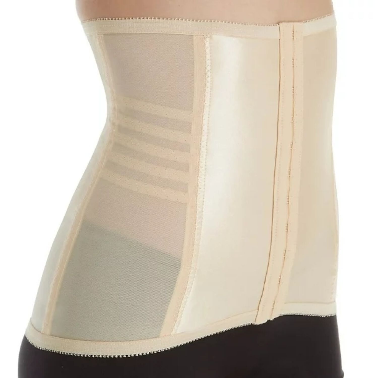 Shapette Powermesh Satin Panel Waist Cincher, BEIGE, alternate image number 2
