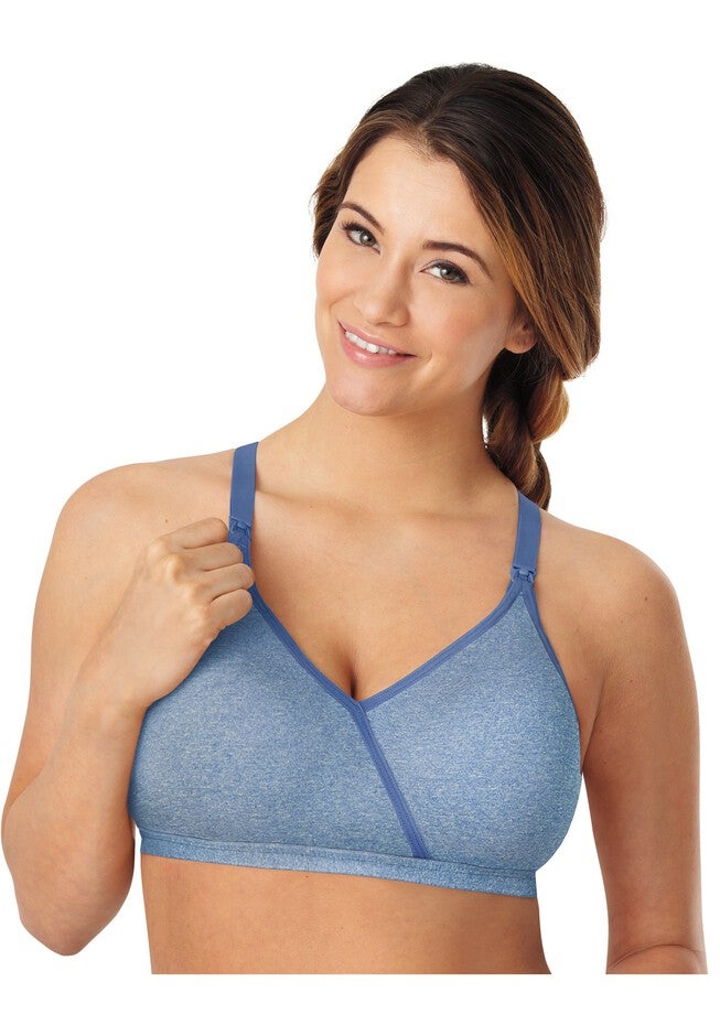 Nursing Seamless Wirefree Bra with Shaping Foam Cups, CLASSIC DENIM HEATHER, hi-res image number null