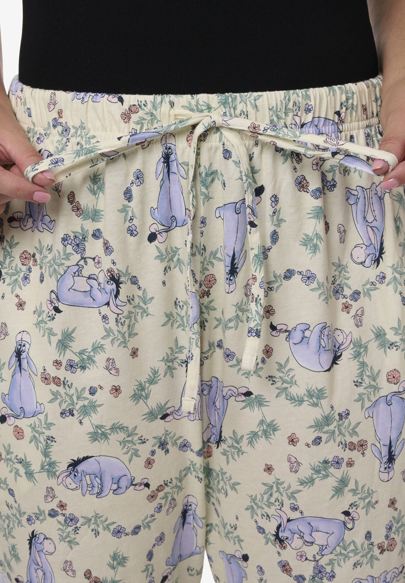 Eeyore Lounge Pajama Pants Cotton Watercolor Floral Lounge Pants, , alternate image number 4