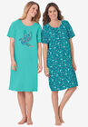 2-Pack Short-Sleeve Sleepshirt , WATERFALL PAISLEY, hi-res image number 0
