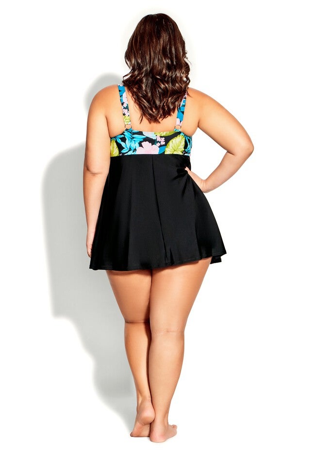 Empire Print Swim Dress, TAHITI FLORAL, alternate image number null
