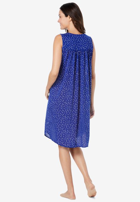 Pintuck Cooling Sleeveless Sleepshirt, , on-hover image number null