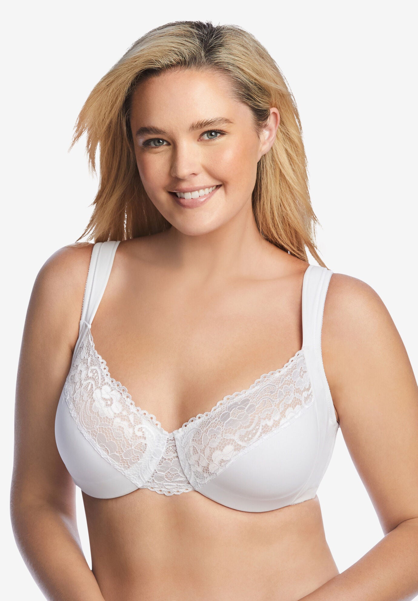 Micro Lace Back Hook Bra, WHITE, hi-res image number 0