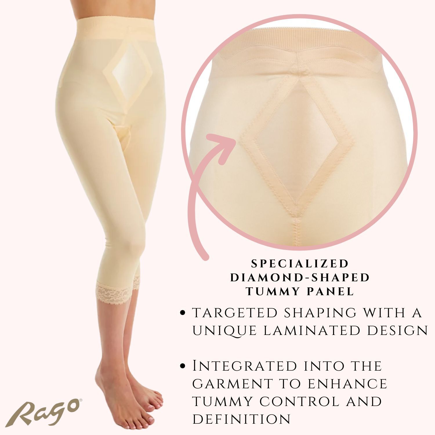 Leg Shaper Pant Liner Medium Shaping, BEIGE, alternate image number 2