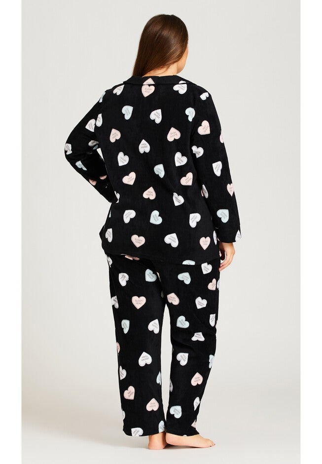 Button Up Fleece Top, HEART PRINT, alternate image number null