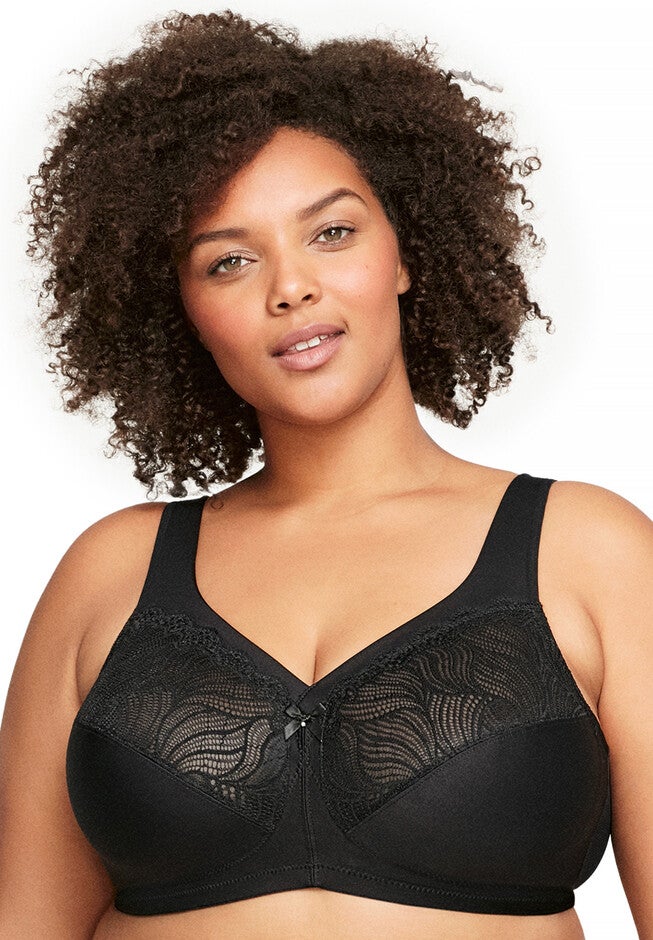 Full Figure Plus Size Magiclift Natural Shape Support Bra Wirefree #1010 Bra, BLACK, hi-res image number 0