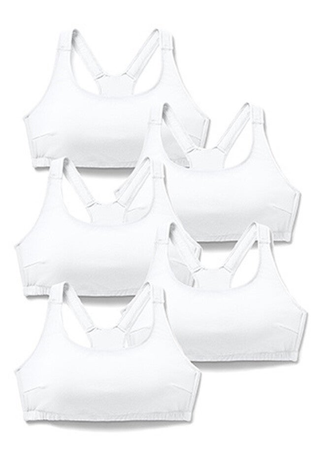 Sports Bra 5-Pack, WHITE ASSORTED, hi-res image number 0