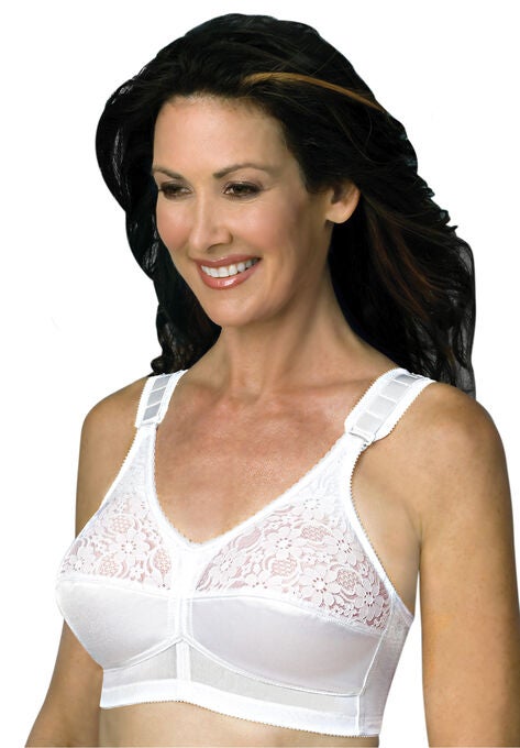 Back Hook Mastectomy Comfort Plus Bra, WHITE, hi-res image number null
