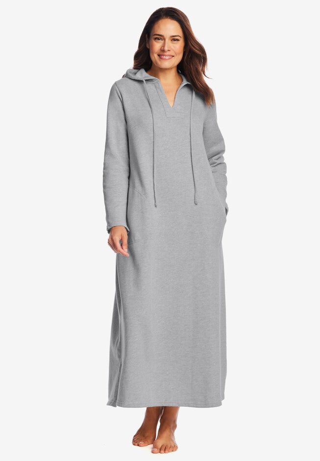 Long Hooded Lounger, HEATHER GREY, hi-res image number 0