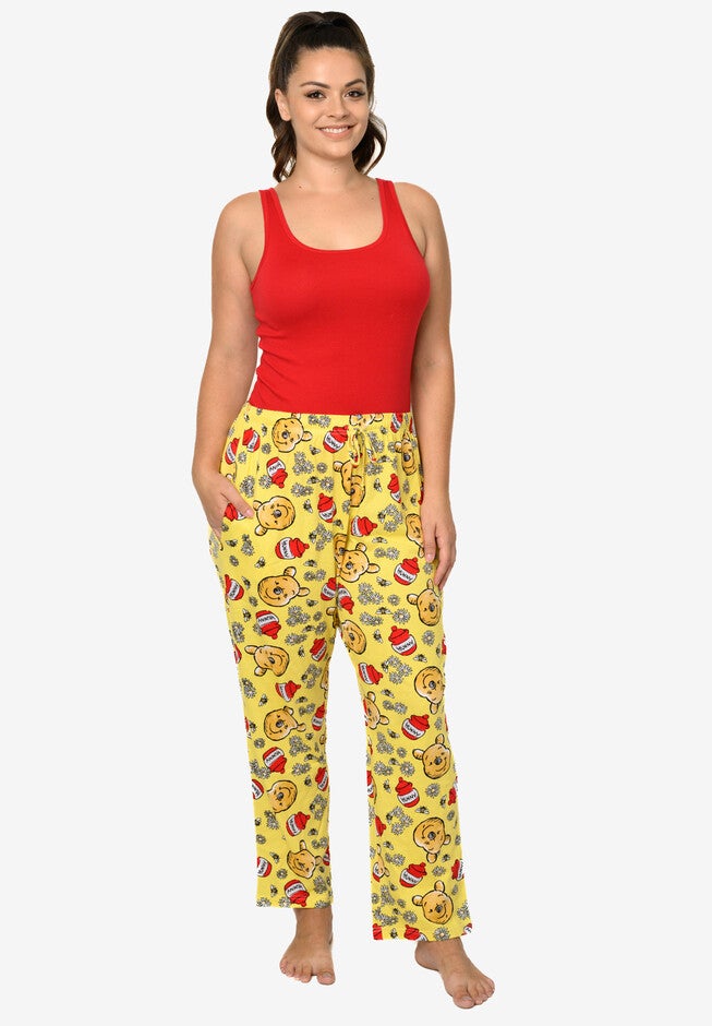 Disney Winnie The Pooh Pajama Lounge Pants All-Over Print Yellow, , on-hover image number null