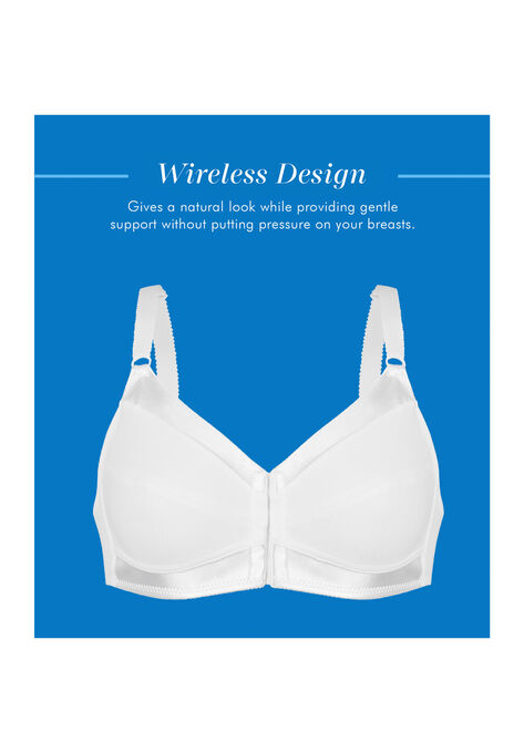 Bestform 5006770 Comfortable Unlined Wireless Cotton Bra With Front Closure, , alternate image number null