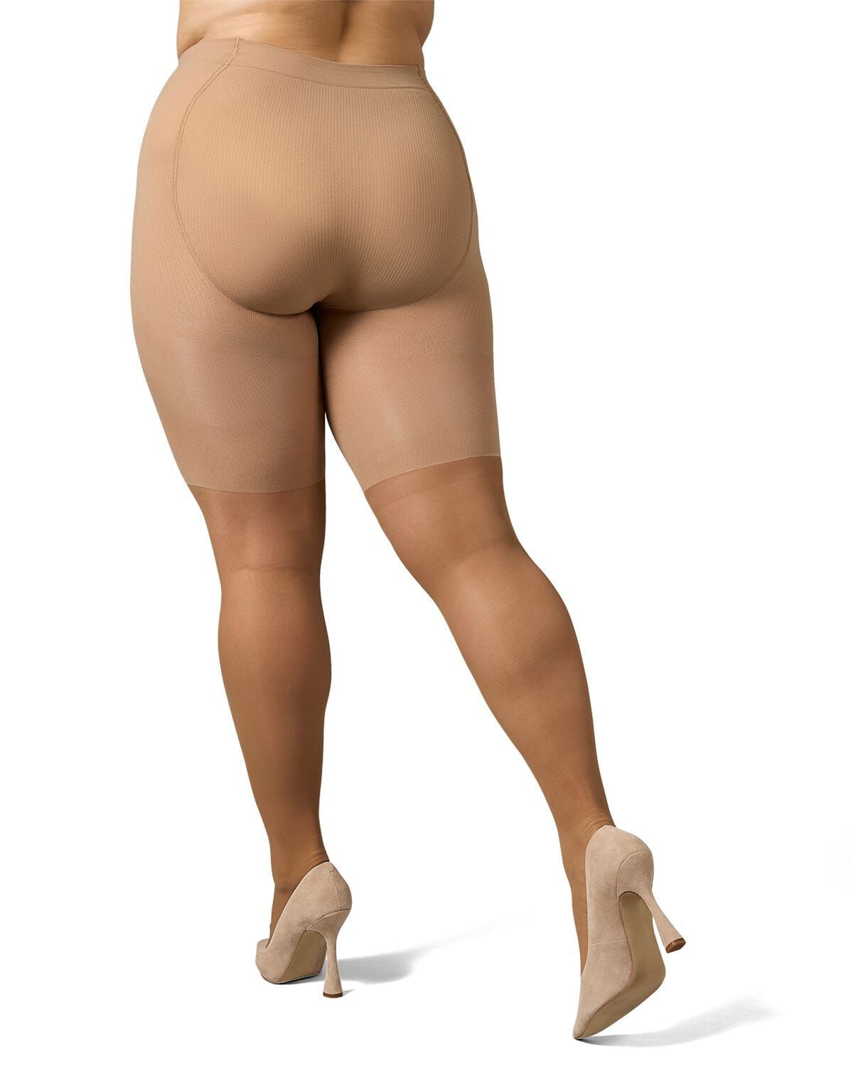 Women's Half & Half Light Support Leg Nylon Pantyhose, HONEY, alternate image number 4