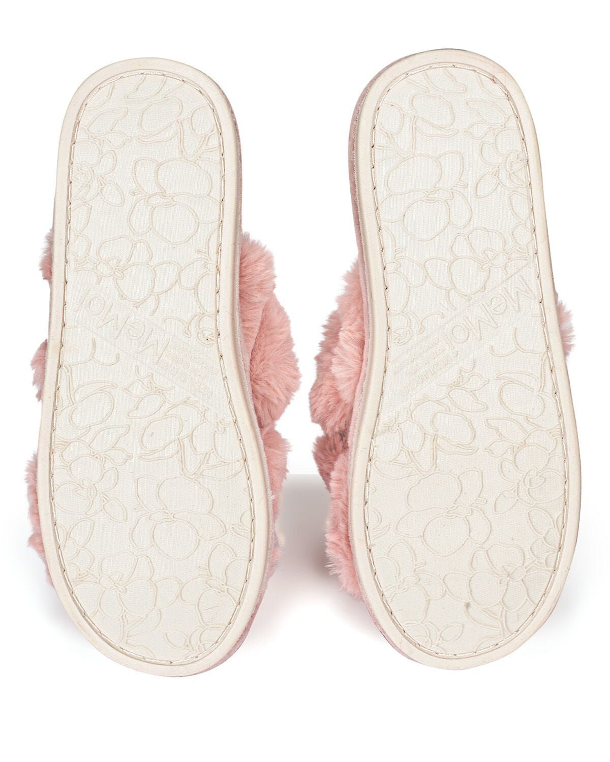 Women's Double Cross Plush Slippers, DUSTY ROSE, alternate image number 1